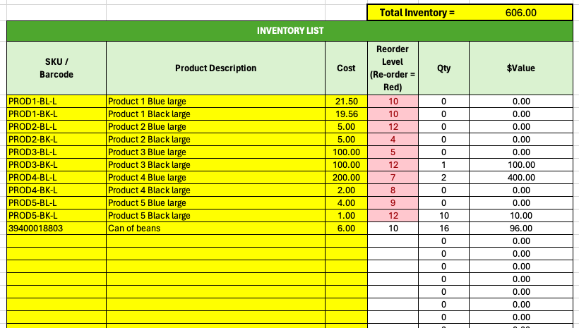 Simple and Inexpensive Barcode and Inventory System